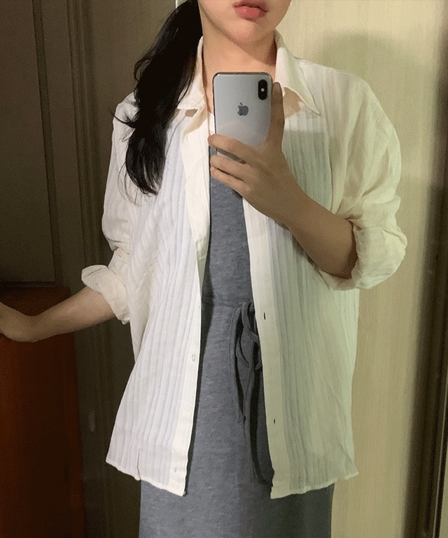 [3COLOR] トモ ルーズフィット 長袖 シャツ