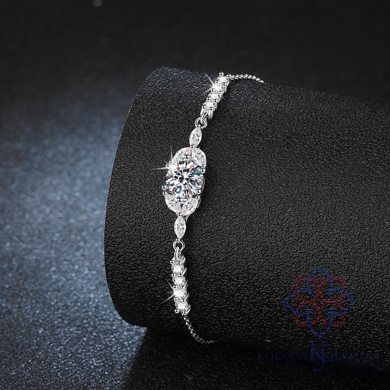 キラキラ ブレスレット モアサナイト 1ct レディース シルバー925 アクセサリー ジュエリー ギフト プレゼント 母の日 金属アレルギー 対応 おしゃれ バングル シルバー 女性 ブレス 華奢