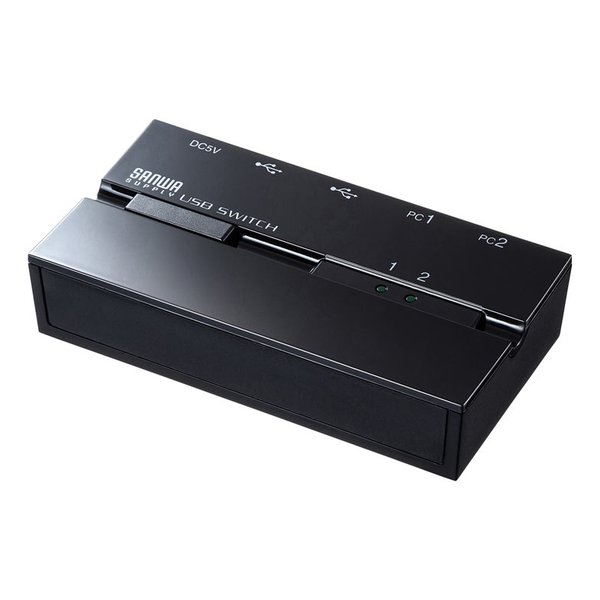 磁石付きUSB2.0手動切替器 ハブ付き・2回路 SW-US22HMG