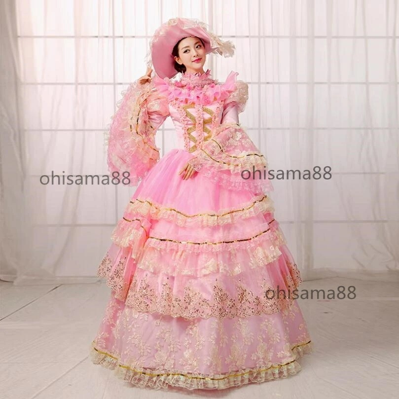 【早い者勝ちタイムセール】宮廷ドレス 可愛い フレア袖 中世貴族風 貴族ドレス 貴婦人ドレス 舞踏会 文化祭 学園祭 ステージ衣装 ヨーロッパ風 オペラ声楽 プリンセスドレス ロングドレス パーティー