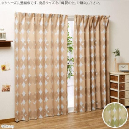 ディズニー ミッキー 北欧風 ドレープカーテン 2枚組 SB-422 100×200cm ブラウン