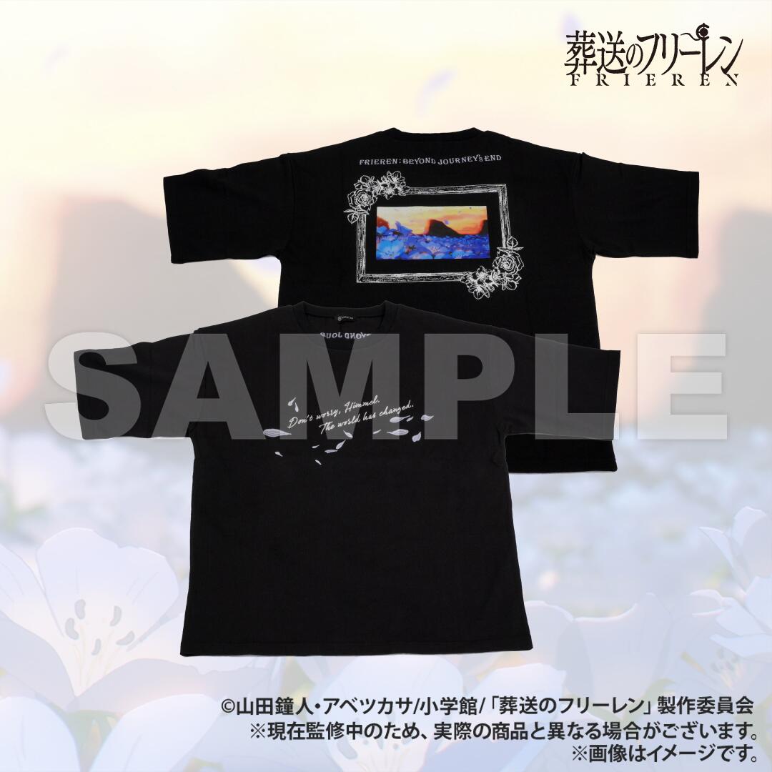 【新品/公式】 葬送のフリーレン AMICIS 蒼月草Tシャツ Black Sサイズ 公式グッズ 公式ライセンス colleize コレイズ アニメ キャラクター グッズ