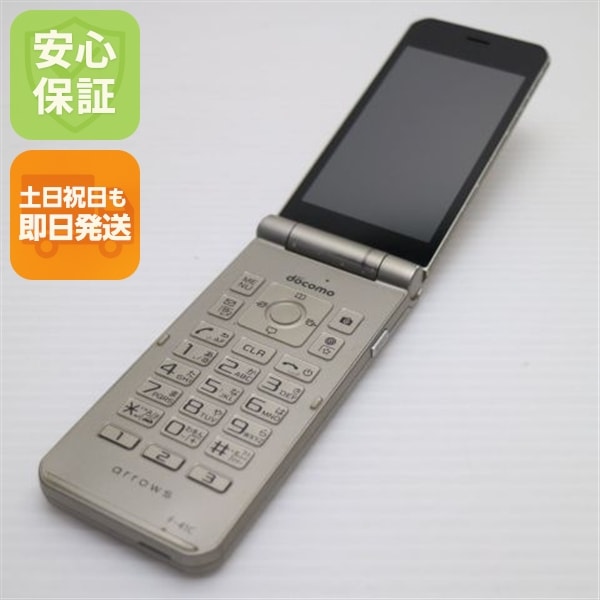 良品中古 arrows ケータイ ベーシック F-41C ゴールド スマホ 白ロム 中古 土日祝発送OK 119