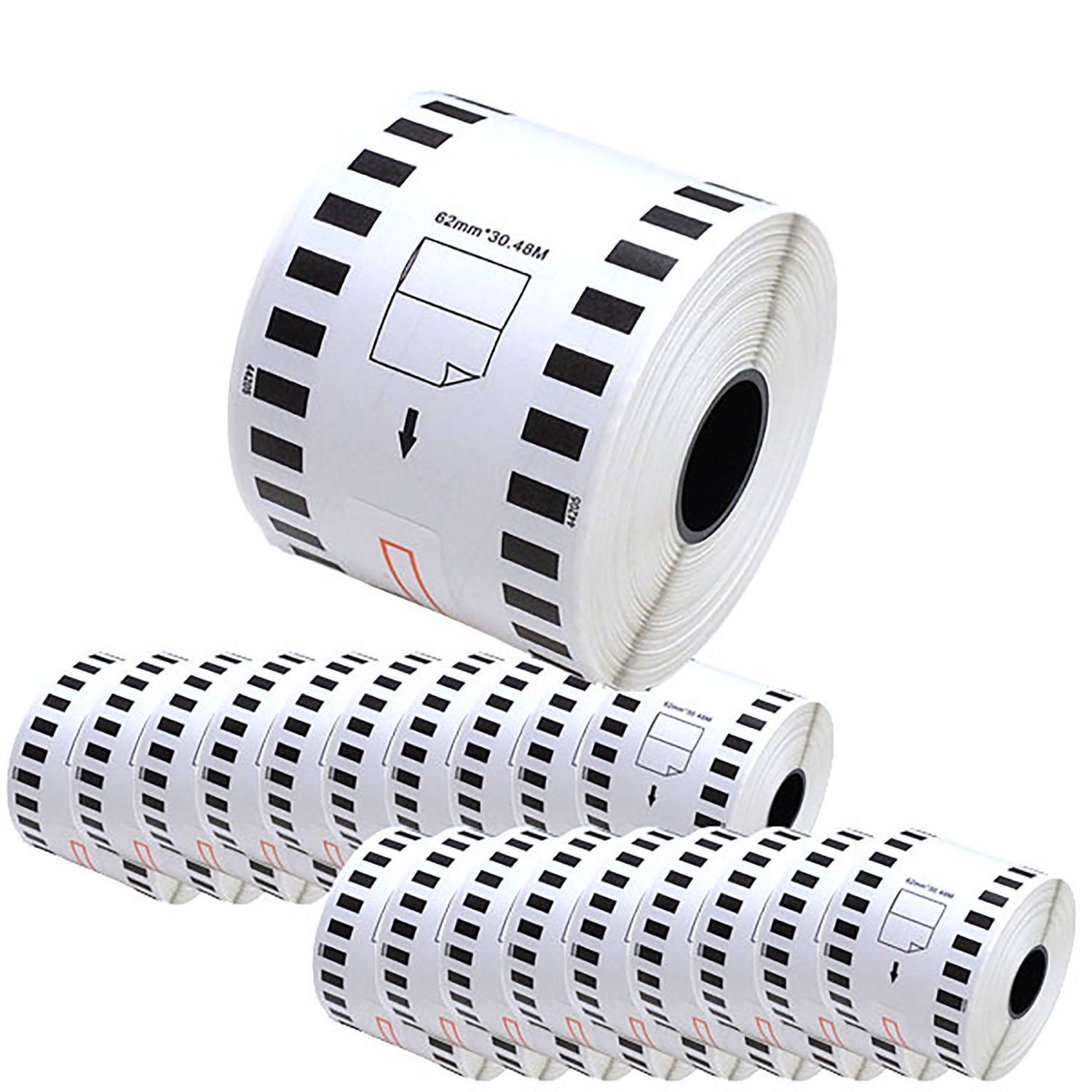 ブラザー用 ピータッチ DKテープ (感熱紙) DK-4205 互換品 再剥離 長尺紙テープ(大) 白 62mm×30.48m 20個セット