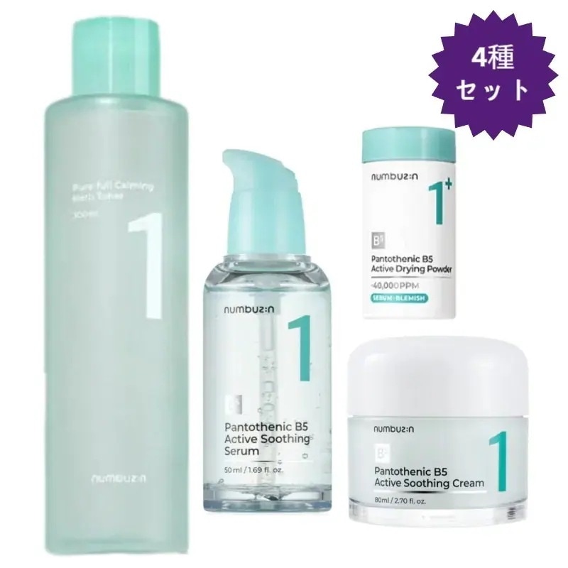 【正規品/1番 スペシャル 4種セット】 清楚トナー300ml+パントテン酸アクティブアップスーディングセラム50ml+スージングクリーム 80ml+ドレッシングパウダー 7g/鎮静/皮脂/トラブル