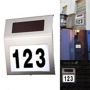LEDソーラーライト 2LED壁掛け式家番号インジケーター 中庭の壁ランプ 屋外防水ステンレススチー