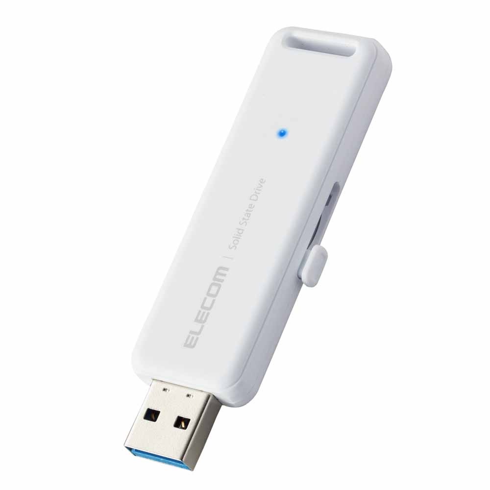 エレコム SSD 外付け 1TB USB3.2 Gen2 読出最大1000MB/秒 スライド式 ノック式 高速 耐衝撃 【 Windows 11 Mac OS PS5 PS4 テレビ レコーダー 他対