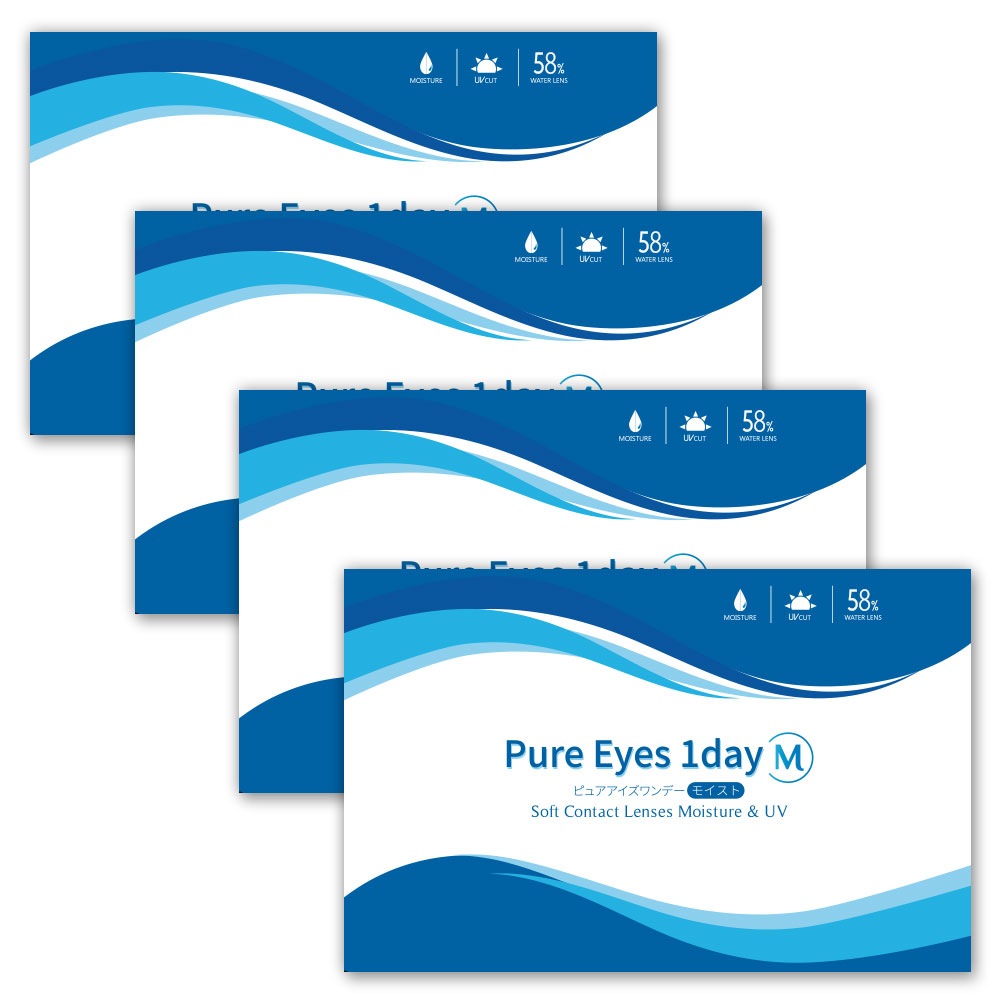 30枚入 [ 4箱 ] まとめ買い ピュアアイズワンデーM UV モイスト クリアコンタクトレンズ