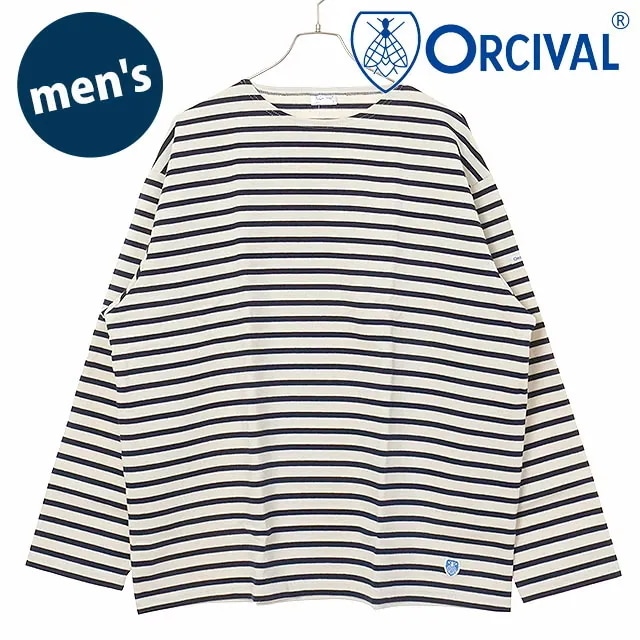 クルーネック ロングスリーブプルオーバー [#B473] メンズ トップス カットソー 長袖Tシャツ ボーダー ECRU/MARINE 正規取扱店