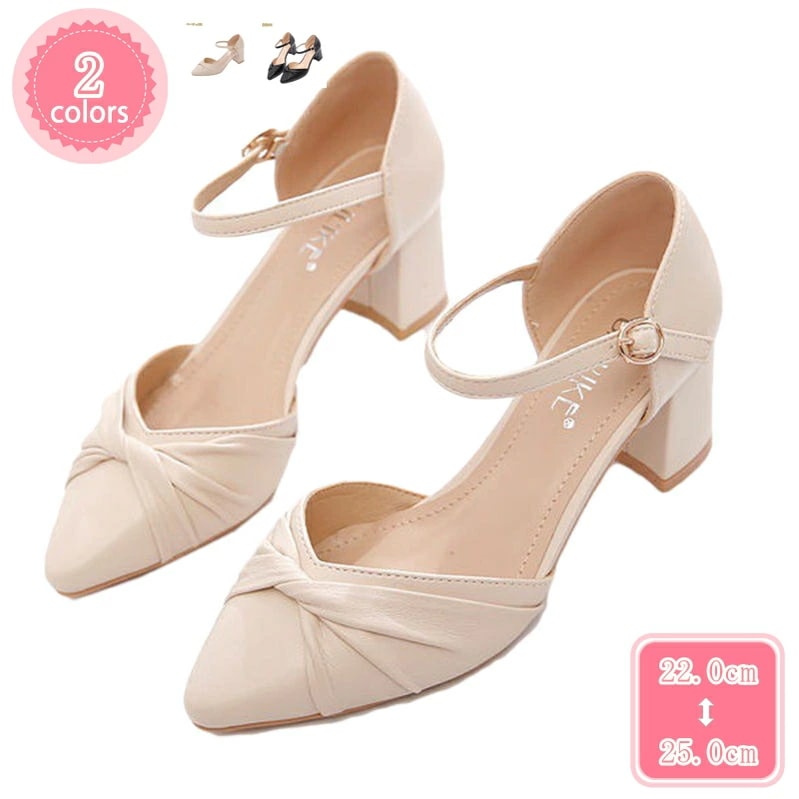 1000円OFFクーポン パンプス ストラップ 靴 レディース ポインテッドトゥ セパレート 太めヒール ハイヒール 通勤 ビジネス オフィス アンクルストラップパンプス フォーマル 痛くない 脱げな