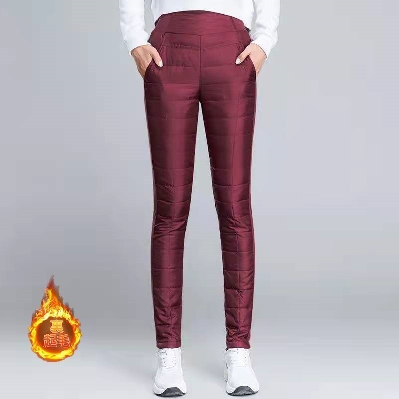 ダウンパンツ防寒ズボン軽いスリム保温性ロング丈レディース防風ロングパンツダウン中綿パンツボトムス長ズボン冬あったかパンツ