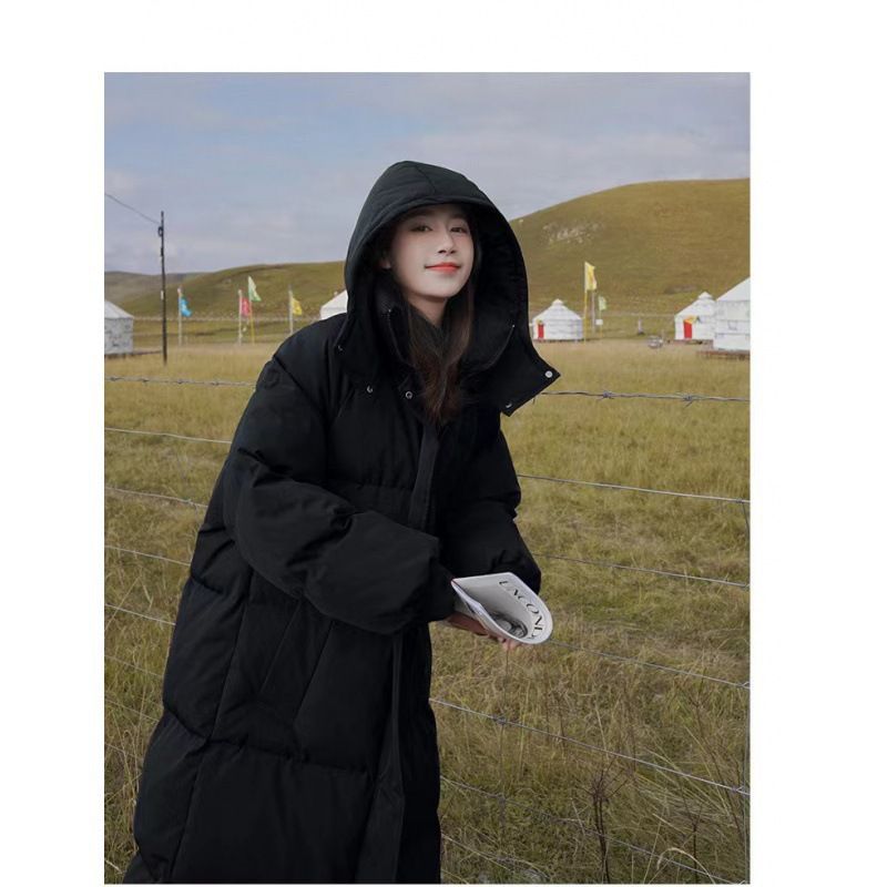 冬のダウンジャケットは綿入れの綿服を厚くして女性のロングタイプ2024年の新型韓国版帽子付き冬服コート女性が保温した