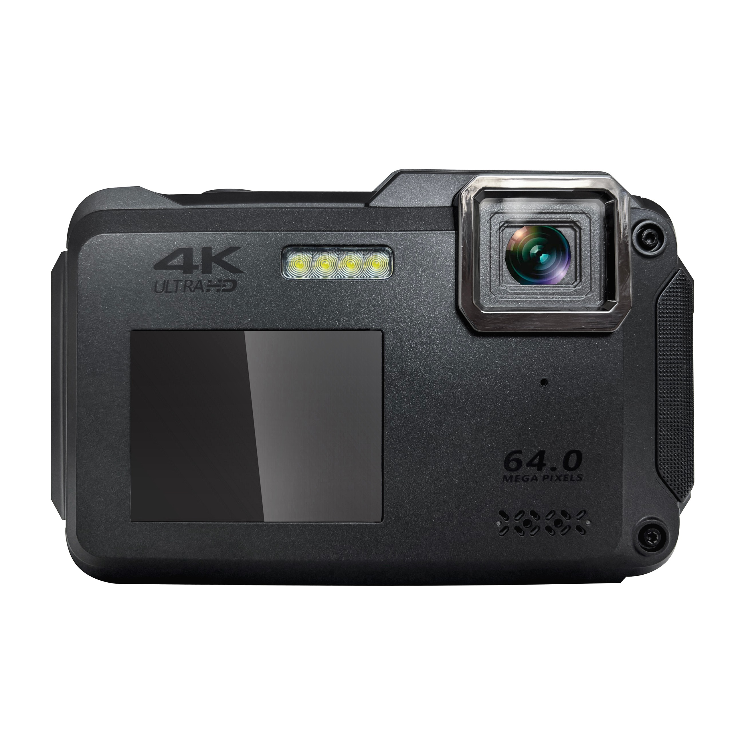 BLUEWIDE 防水コンパクトデジタルカメラ 防塵 耐衝撃 6400万画素 4K動画 CALSモード Wi-Fi オートフォーカス デジタルズーム16倍 ブラック