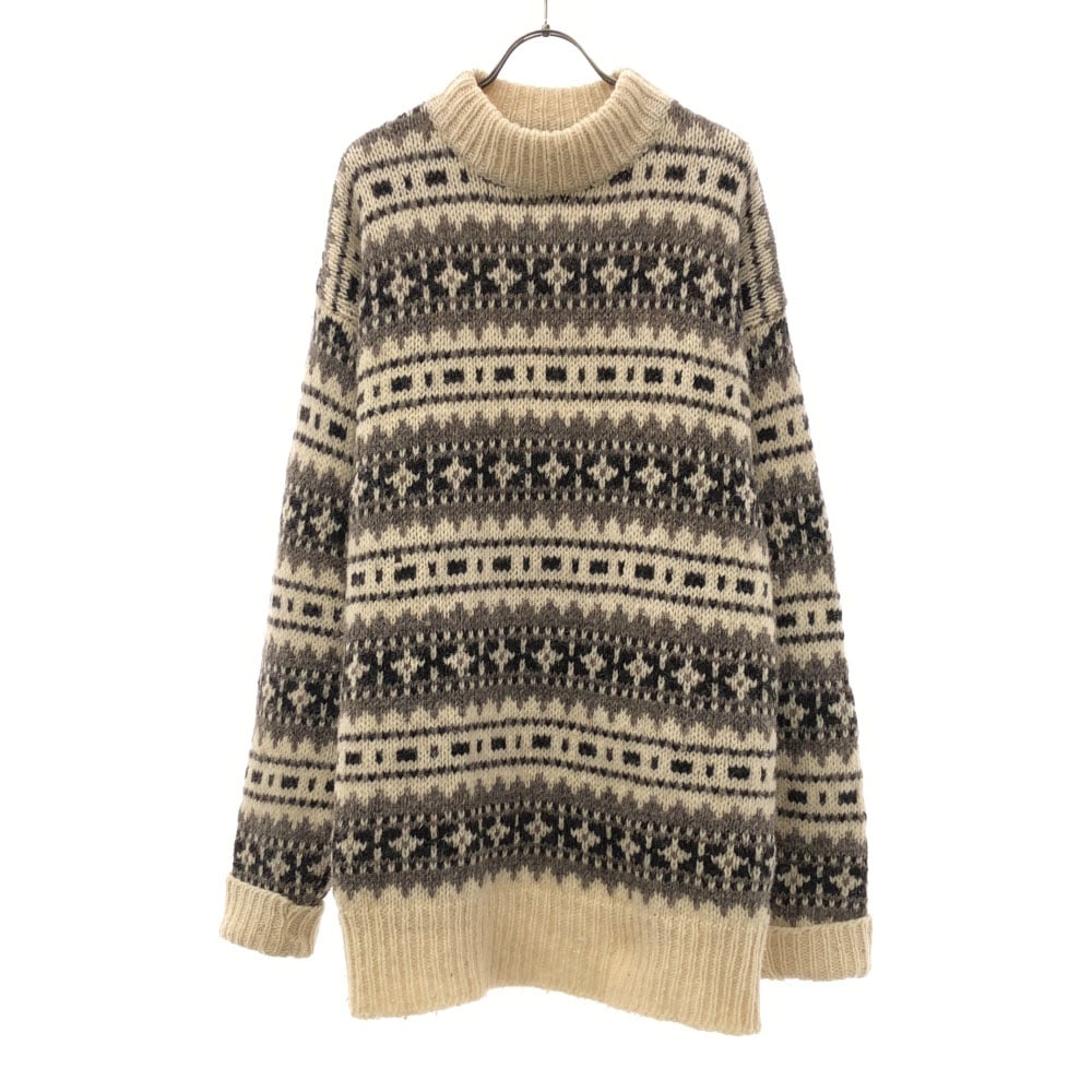 コーティング 90s ウール 100% オールド 長袖 ノルディック セーター XL ホワイト系 Coating ニット メンズ