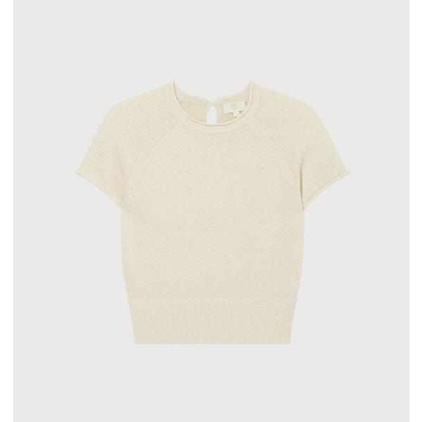 女性ブークル ラグラン ハーフ ニット B1 CO2502KT83 IV BK LI