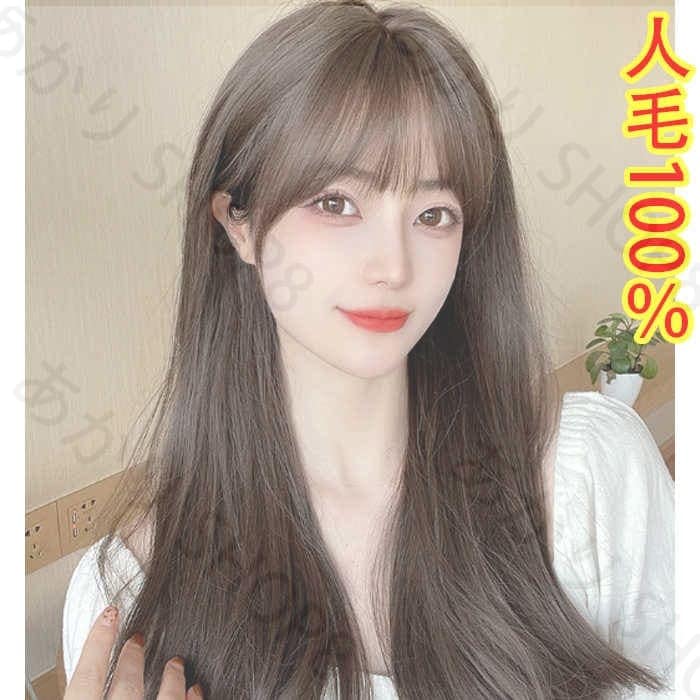 最新の製品 ロング かわいい おしゃれ 自然 女性 ファッション トレンド モデル ミセス 耐熱 桂小顔効果