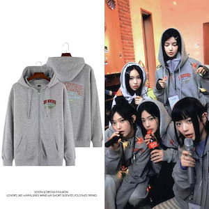 大人気！ NEWJEANS春秋冬レディースパーカールーズプルオーバートレーナー 韓国ファッション 秋冬 男女兼用 Tシャツ カットソー