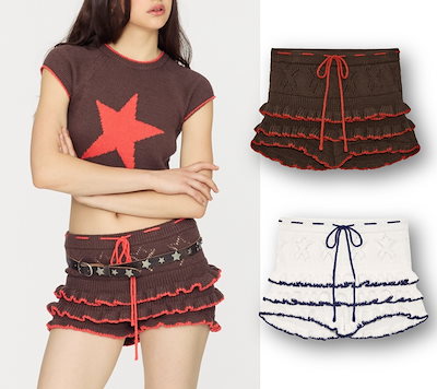 Qoo10] GLOWNY CANDY POP KNIT SHORT