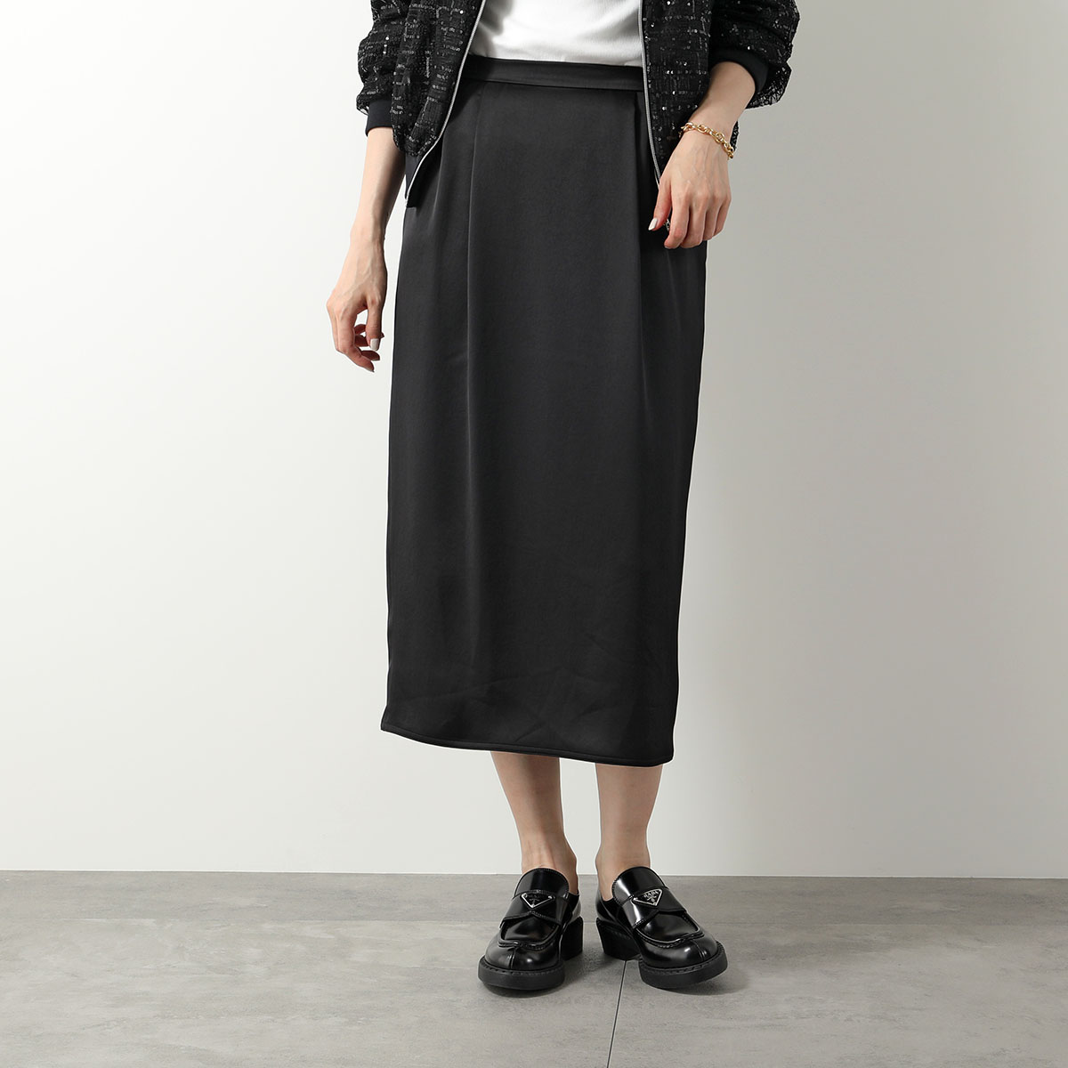 WEEKEND MAX MARA ウィークエンド マックスマーラ スカート GENE ジーン レディース サテン ミディ丈 ストレート 010