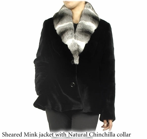 シェアードミンクジャケットチンチラ襟