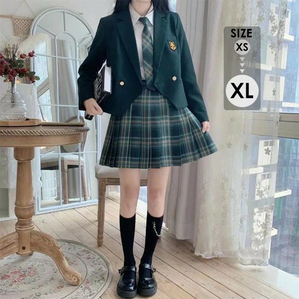 底値価格5点セット 入学式 卒業式スーツ 長袖 中学生 高校生 制服 学生制服 女子高生 中高生 女の子 ジュニア チェック柄 レディース お受験 結婚式 発表会 入学 通学 大きいサイズ フォーマル 5,593円