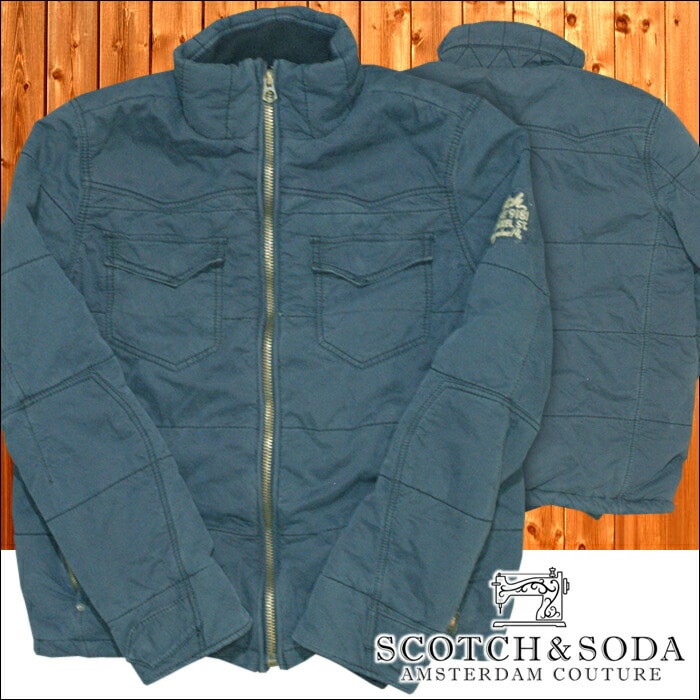 スコッチ&ソーダ スコッチアンドソーダ scotch&soda メンズ 中綿 コットン ジップジャケット ウォッシュネイビー アウター ジャケット トップス カジュアル サーフ セレブ ストリート