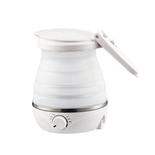 色：ホワイト ASSIKE(アズシーク) ケトル 電気 キャンプ 折り畳みケトル 600ml 海外対