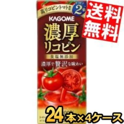 カ ゴ メ 濃厚リコピン 195ml紙パック96本(24本4ケース) 野菜ジュース トマトジュース 食塩無添加 3day 7,737円