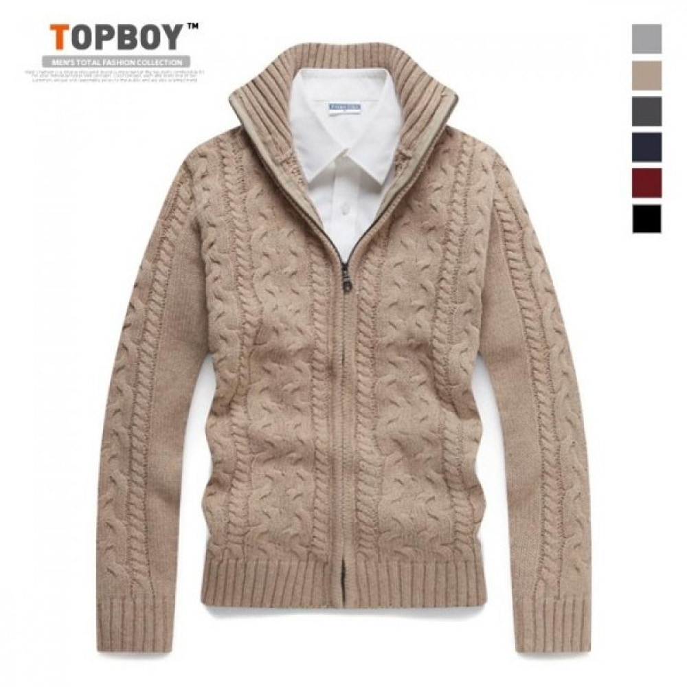 （トップボーイ）ラムダブルプレッツェルニットジップアップ（TR693）