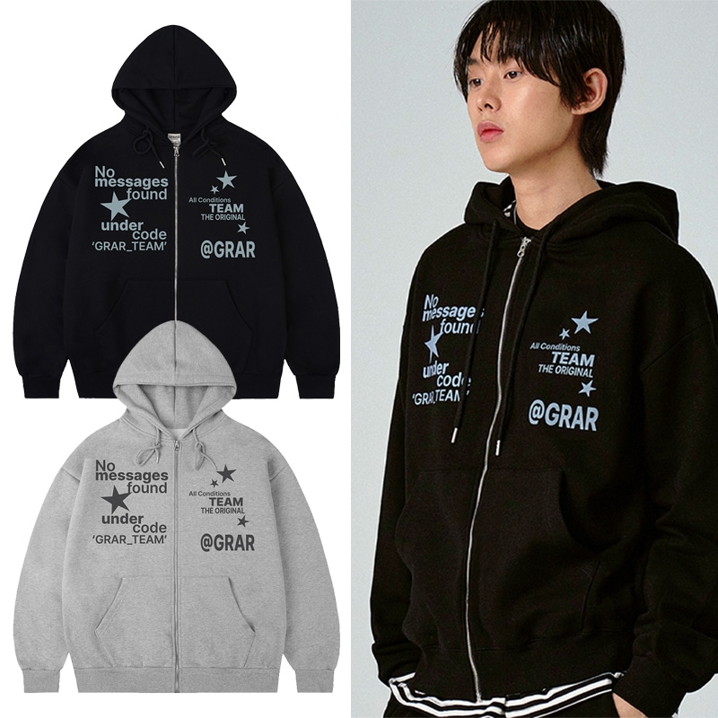 [UNISEX]NO-MESSAGES Hooded Zip-up_2color