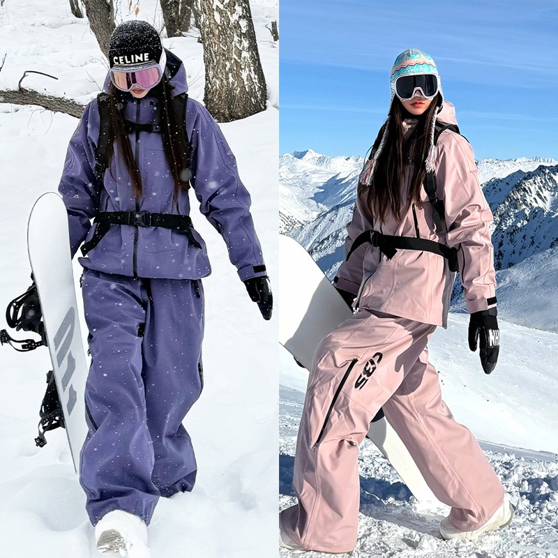 24-25新作 韓国風 スキーウェア 上下セット メンズ レディース スノーボードウェア アウター ジャケット パンツ