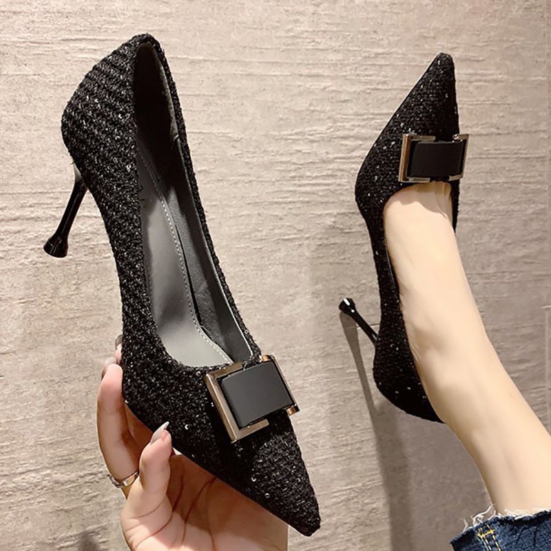 パンプス 靴 レディースパンプス 通勤パンプス ヒールパンプス ハイヒール ピンヒール スクエアトゥ 美脚 脚長 きれいめ カジュアル 大人 上品 お洒落 かっこいい エレガント