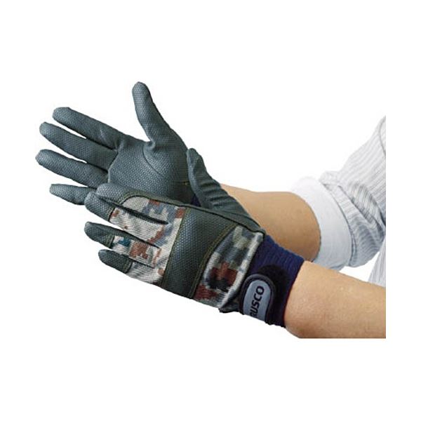 （まとめ）PU迷彩手袋 グレー迷彩 LL TPU-CMG-LL 1双 [x3セット]