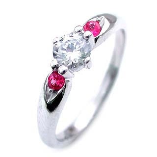 ( 7月誕生石 ) ルビー Pt ダイヤモンドリング（婚約指輪エンゲージリング）楽ギフ_包装02P26Mar16