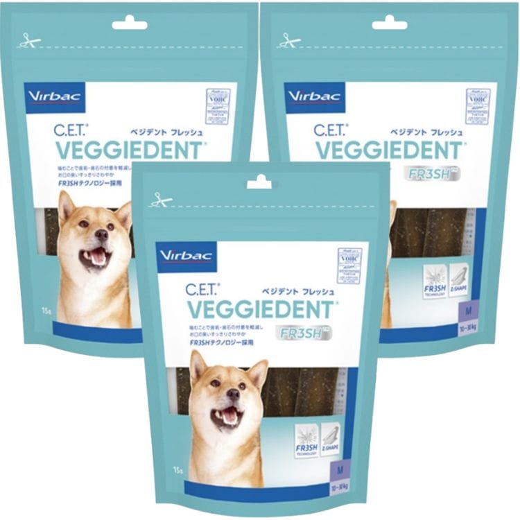 3個セット ビルバック C.E.T. ベジデントフレッシュ M 15本 犬用 デンタルガム