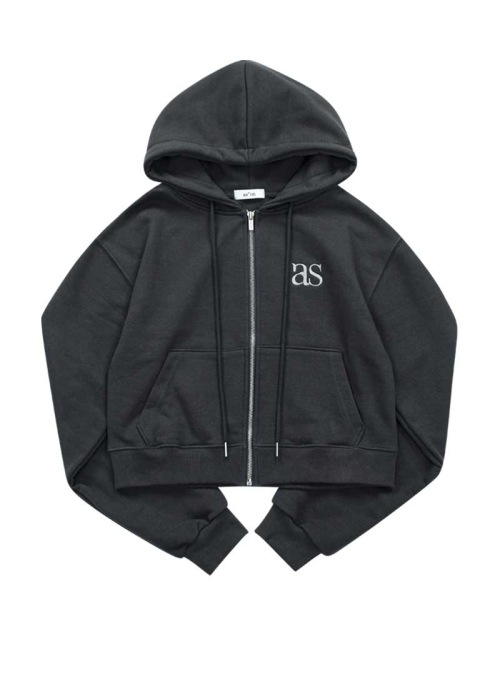 【AS"ON】 BASIC TRAINING HOOD ZIP-UP / CHARCOAL 正規品