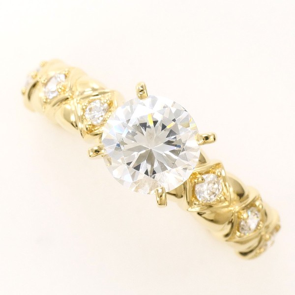 10K YG リング 指輪 14.5号 ジルコニア 総重量約2.8g ジュエリー 中古