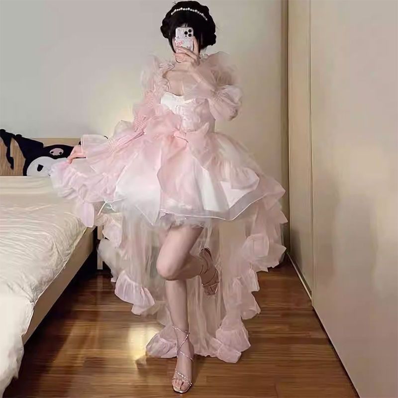 ロングロリータドレススーパーフェアリーバースデードレス成人式ドレス