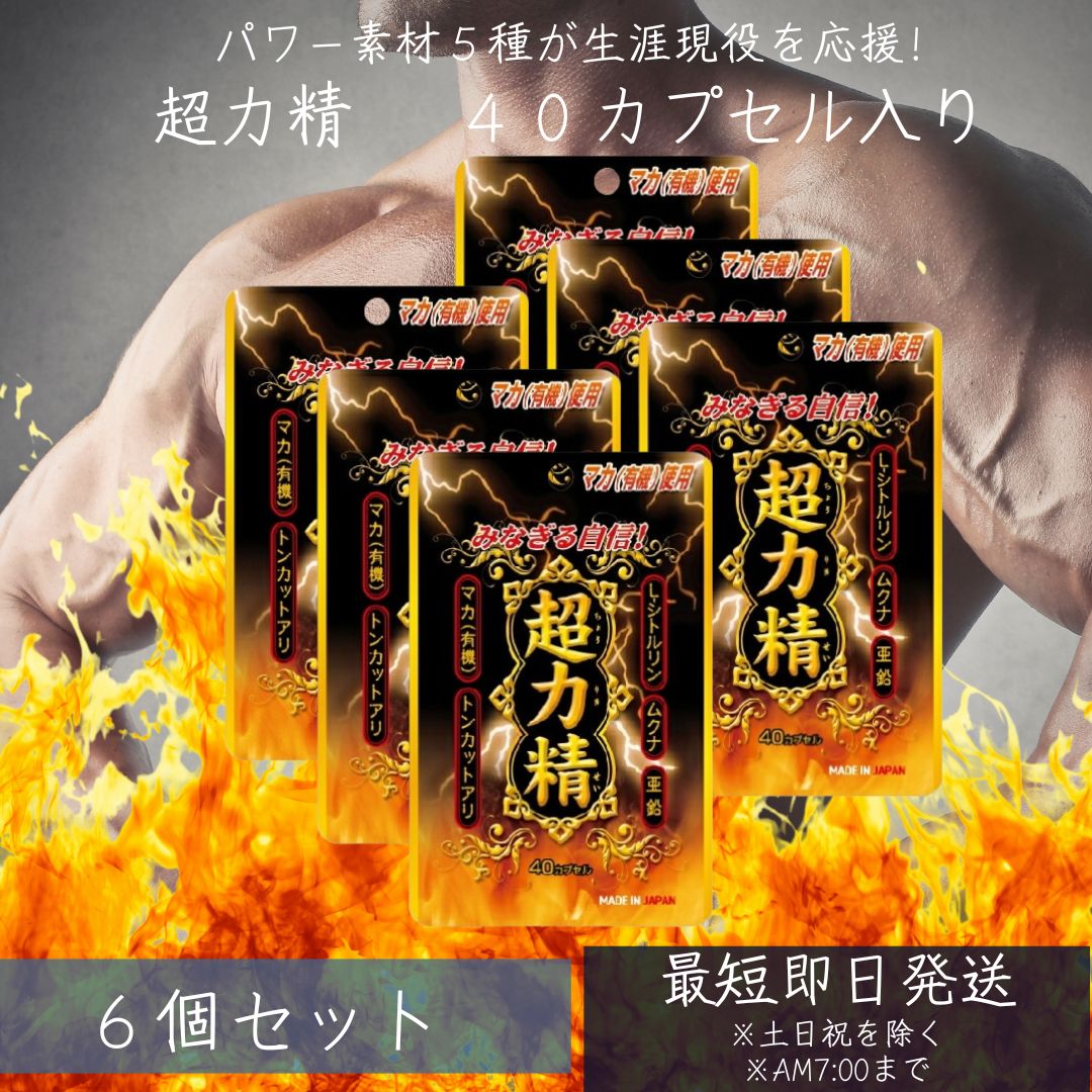 超力精 (40カプセル) 約40日分 6個セット マカ maka マカサプリメント マカサプリ シトルリン トンカットアリ ムクナ 亜鉛 亜鉛サプリメント 亜鉛サプリ サプリ サプリメント