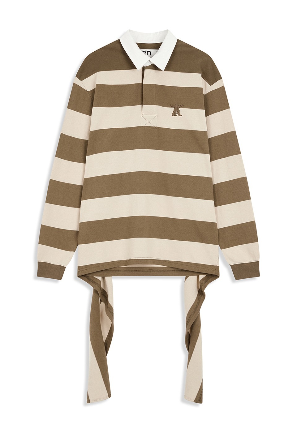 【OPEN Yy】 25FW STRIPE TRIM RUGBY SHIRT : BEIGE 16,838円