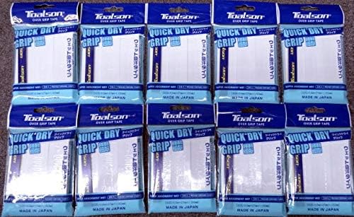 トアルソン クイックドライグリップテープ（ウェット吸汗タイプ）ホワイト（３本入 ×１０個セット）