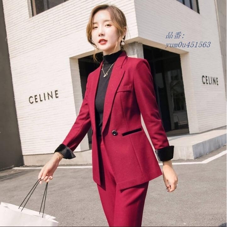 レディース 卒業式 パンツスーツ 2点セット オフィス ジャケット おしゃれ 仕事 通勤 卒園式 着