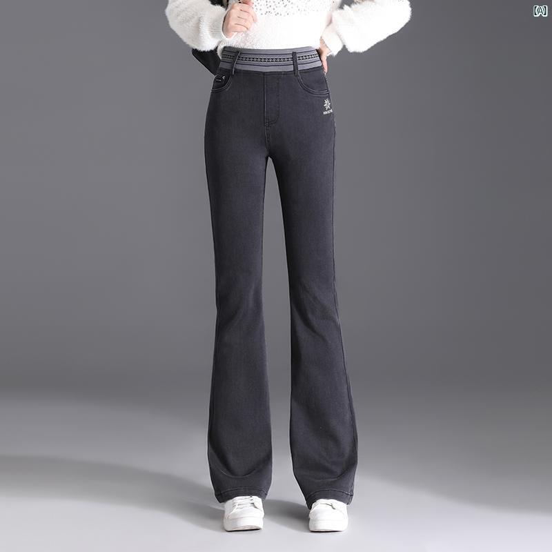 マイクロ ブーツ ジーンズ レディースパンツ 春秋 伸縮性 ハイウエスト スリムフィット タイツ クロップド パンツ 7,957円