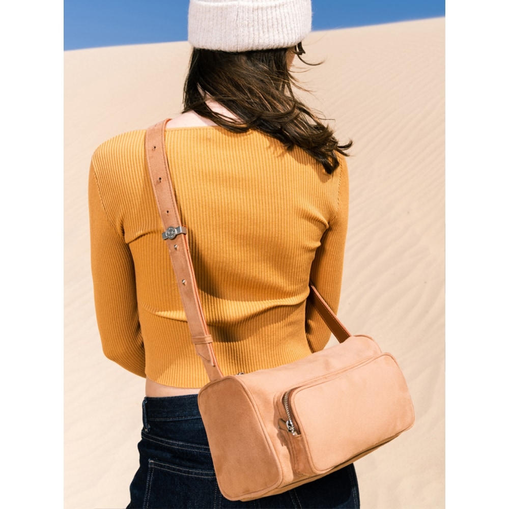 セミコードポスターポケットバッグ-セミコードキャメル