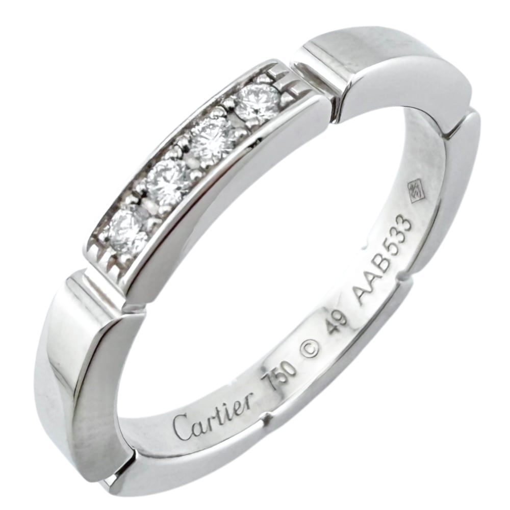 カルティエ マイヨンパンテール リング 指輪 9号 18金 K18ホワイトゴールド ダイヤモンド CARTIER 中古 美品