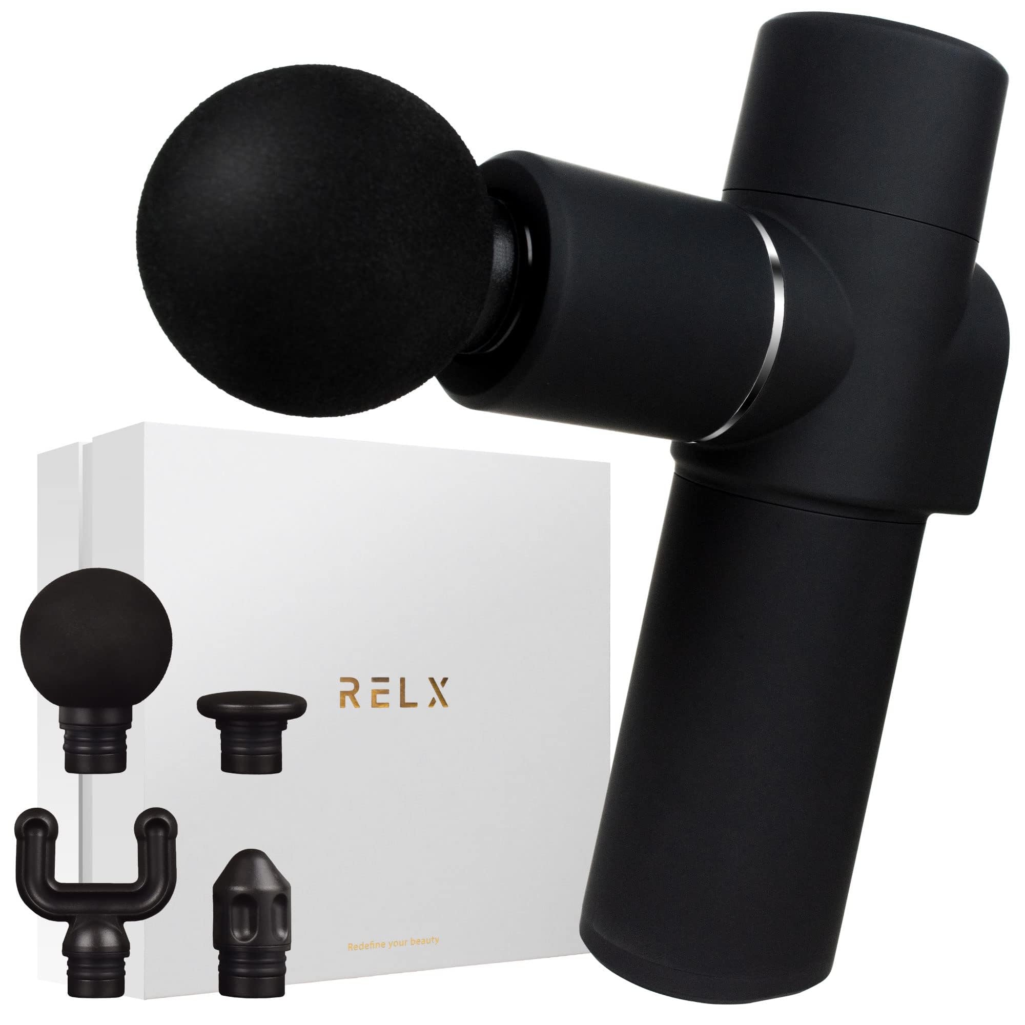 【整体院長監修】RELX 筋膜リリースガン トータルボディケア MINI【日本企業企画】超軽量320g 20段階強力振動 筋膜 リリースガン ボディケア ハンディガン 静音 4種類アタッチメント プレ