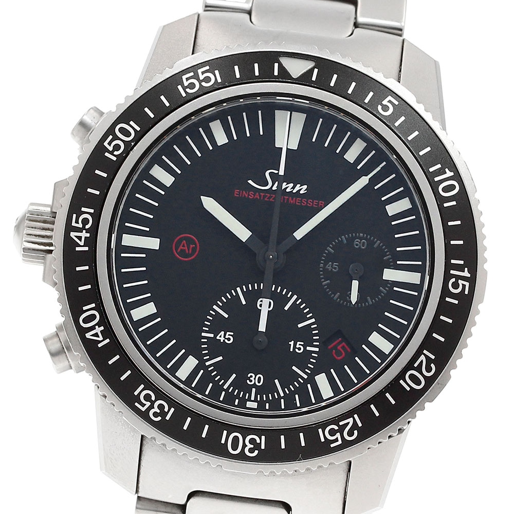 ジン Sinn 613 EZM13.1 M クロノグラフ デイト 自動巻き メンズ 箱付き_840586【中古】