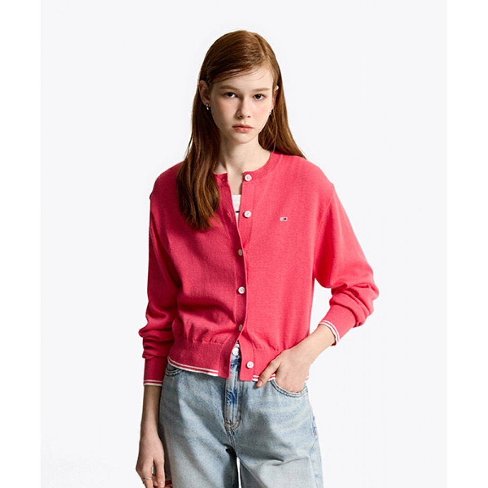 トミージーンズ リネンミックスカーディガン T32F1KCD03TWT2XI2