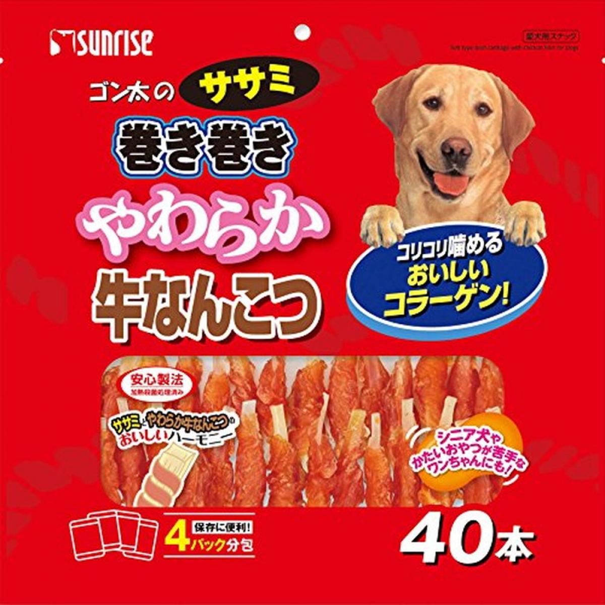 マルカン サンライズ ゴン太のササミ巻き巻き やわらか牛なんこつ 40本