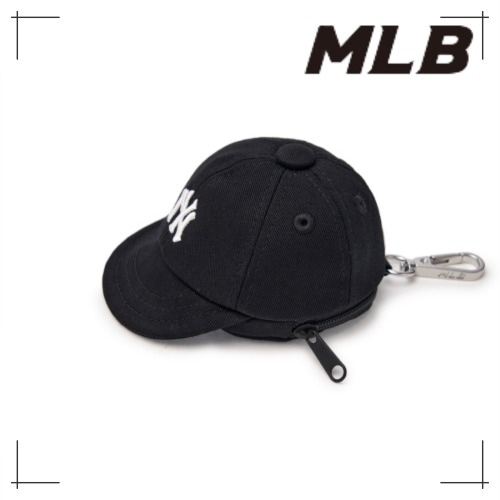 MLB公式正規品 キーホルダー Basic Ball Cap Pouch Keyring NY (Black)